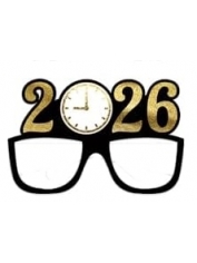 Happy New Year 2026 Glasses with Clock - New Year's Eve Glasses