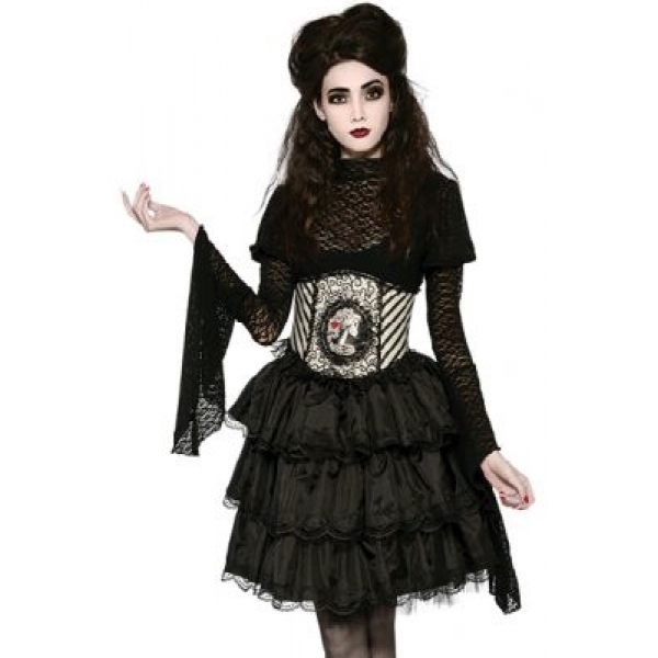 BLACK RUFFLE SKIRT- Halloween Women Costumes