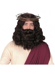 Jesus Wig with Beard - Short Brown Wigs