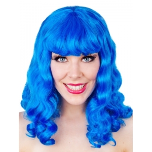 Long Blue Curly Wig - Long Blue Wigs