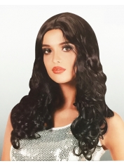 Black Long Curly Wig - Natural Look Long Black Wigs