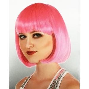 Hot Pink Bob Wig - Natural Look Hot Pink Wigs