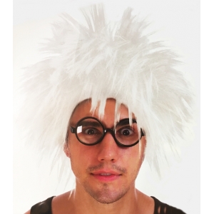 White Scientist Costume - Short Spiky Wigs