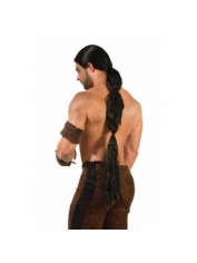 Long Medieval Warrior Wig - Long Brown Wigs