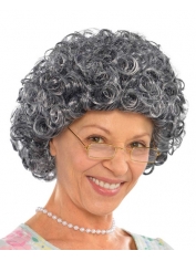 Granny Wig Grey Wig - Short Grey Curly Wig