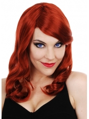 Long Red Wig with Side Fringe - Long Red Wigs