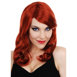 Long Red Wig with Side Fringe - Long Red Wigs